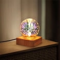 thumbnail image 2 of Lámpara de noche con bola de cristal 3D de 90 mm para mesita de noche, escritorio, decoración de dormitorio corazón, 2 of 9