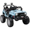 thumbnail image 1 of Aosom 12V Kids Ride-on Truck, Battery Operated Kids Car with Remote Control, Led Lights, Electric Ride on Toy with Spring Suspension, Music, Horn, 3 Speeds, Blue, 1 of 9
