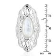 thumbnail image 2 of Vintage Filigree Swirl Beauty Oval White Mother of Pearl Sterling Silver Ring for Female Anniversary-9, 2 of 5