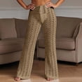 thumbnail image 2 of Pantalones club de punto sexy con aberturas para mujer - Prenda de croché de cintura alta para la playa/fiestas, S-L, 2 of 5
