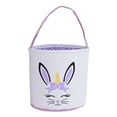 thumbnail image 1 of Cesta de Pascua portátil con forma de conejito, organizador para guardar huevos y dulces. Púrpura, 1 of 8