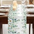thumbnail image 3 of Table Runners 72 Inches Long Dress Scarves, Green Eucalyptus Leaves Farmhouse Kitchen Table Runner, Coffee Tablerunners, Summer Botanical Watercolor Daisy 14x72 Inch, 3 of 9