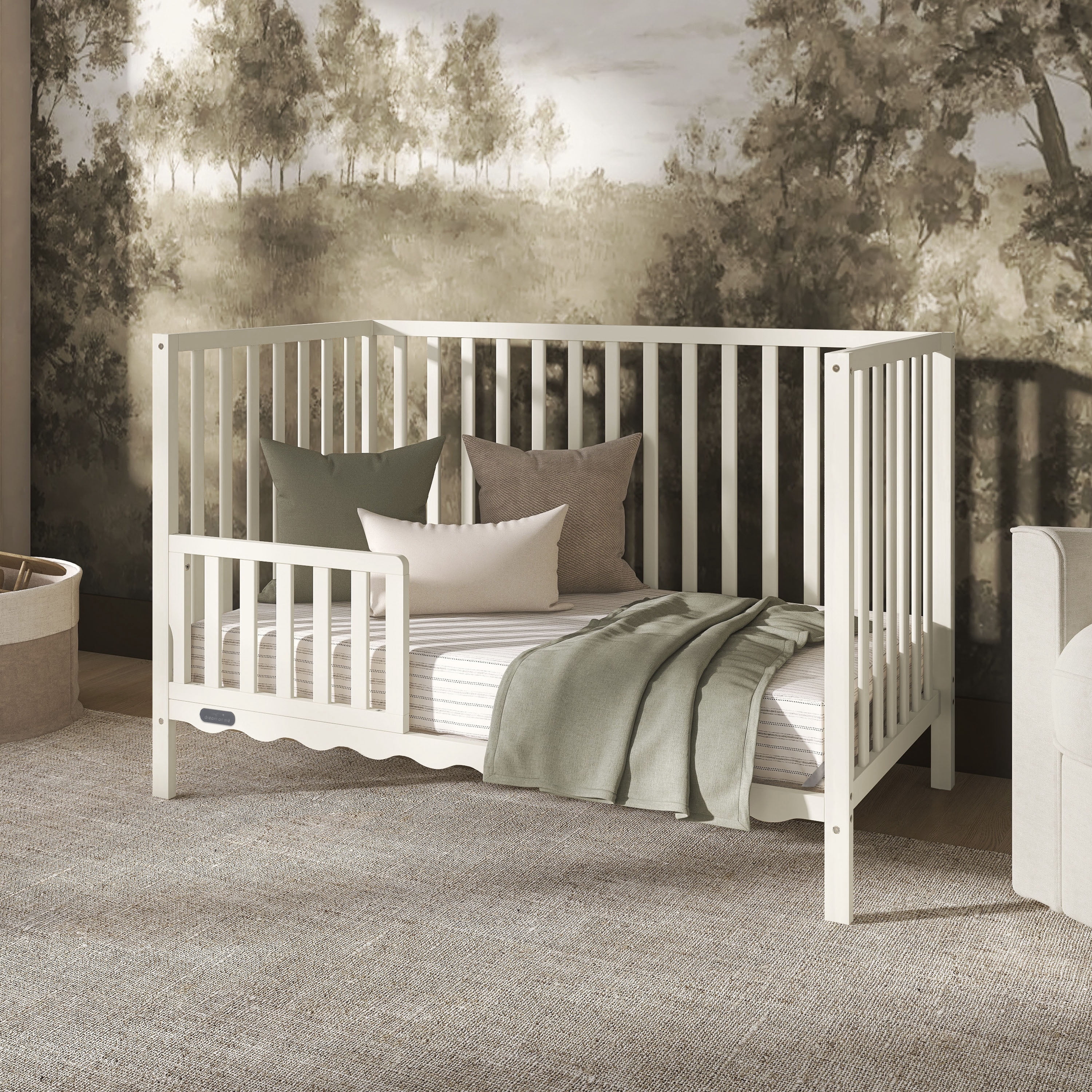 Dream On Me Synergy Wave 5-in-1 Convertible Crib, Cannoli Cream