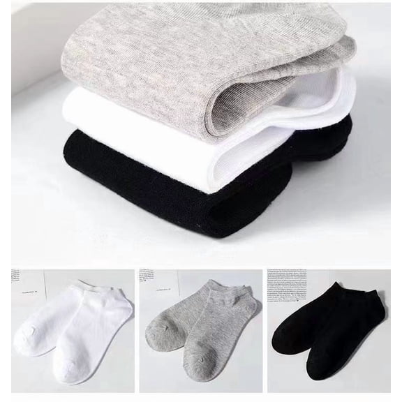 Resicozy 12 Pair Mens Low Cut Ankle Socks Casual Thin Athletic Sock Solid Color Pack Socks Grey and White and Black