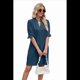 thumbnail image 4 of Vestido Recto Casual con Cuello en V Azul Oscuro L, 4 of 10