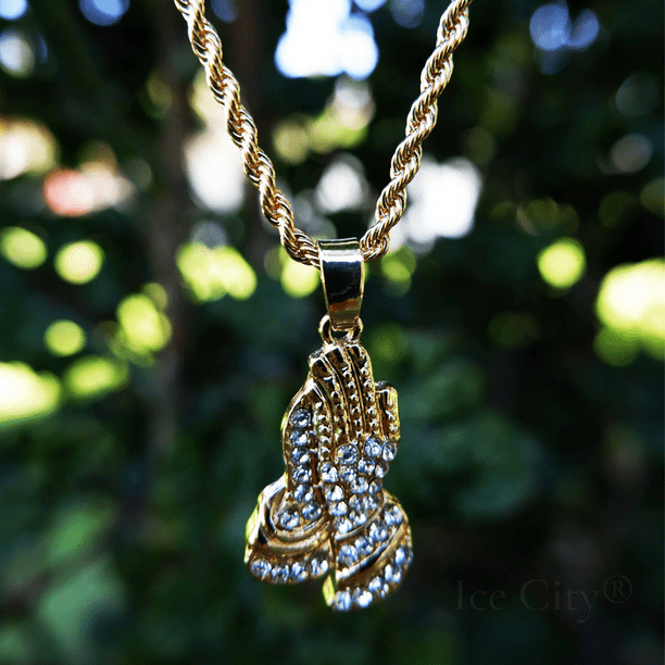 Praying hands store pendant silver