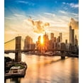 thumbnail image 3 of New York Duvet Cover Set, Cityscape of Brooklyn Bridge and Manhattan River Center of Culture Photo, Decorative 3 Piece Bedding Set with 2 Pillow Shams, Queen Size, Multicolor, by Ambesonne, 3 of 3