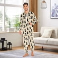 thumbnail image 3 of Adult Christmas Onesie Cat Wearing A Hat Sweeping The Floor Adult Zipper One-Piece Pajamas Unisex Pajamas with Pockets, 3 of 6