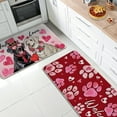 thumbnail image 2 of Welcome Valentines Day Labrador Dog Kitchen Rugs Set of 2, Hello Love Hearts Pet Paw Prints Kitchen Mats Decor, Anniversary Wedding Floor Door Mat Home Decorations - 17x29 and 17x47 Inch, 2 of 6