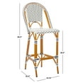 thumbnail image 3 of SAFAVIEH California Outdoor Patio Bar Stool, White/Navy, 3 of 12