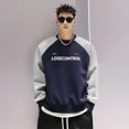 thumbnail image 2 of Ropa para hombre, sudaderas sin capucha, sudaderas para hombre, cuello redondo, letras, sudadera con cuello redondo, sudadera empalmada, ropa de calle de una pieza, 2 of 4