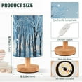 thumbnail image 3 of Deers Snow Trees Blue Table Lamp USB Bedside Desk Nightstand Lamp Printed Gifts Small Lamp Wood Base for Bedroom Living Room Kids Room College Dorm, 3 of 7