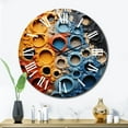 thumbnail image 2 of Designart "Fluid Movements Orange Blue Abstraction" Abstract Shapes Oversized Wall Clock, 2 of 5