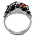 thumbnail image 4 of Anillo Color Plata Para Hombres de Acero Inoxidable Calavera con Ojo de Ruby, 4 of 5