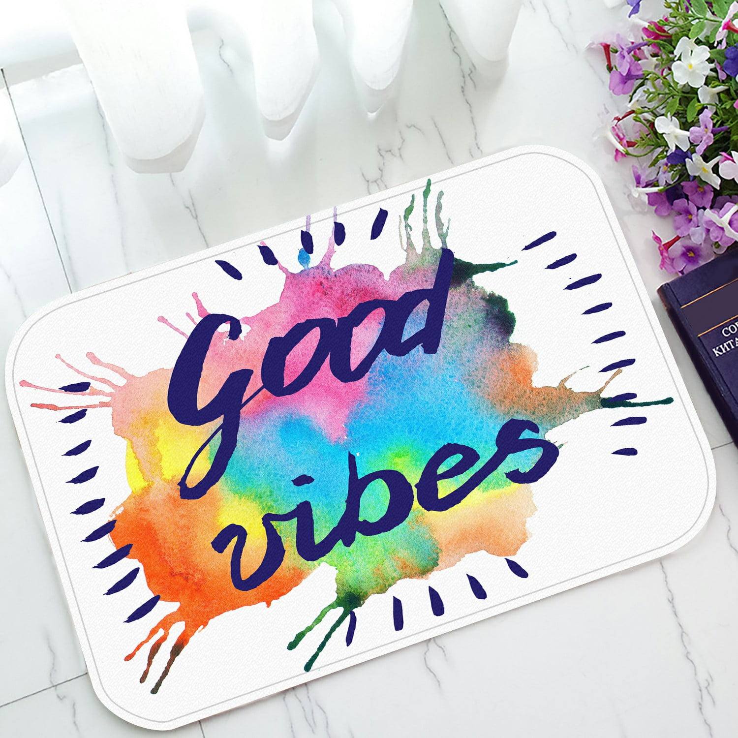 ABPHQTO Good Vibes Raster Doormat Entrance Rug Area Rug Floor Mat Home