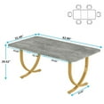 thumbnail image 7 of Tribesigns 63" Rectangle Dining Table, Gray/Gold, 7 of 7