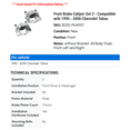 thumbnail image 2 of Front Brake Caliper Set 2 - Compatible with 1995 - 2000 Chevrolet Tahoe - Autopart Premium, 2 of 2