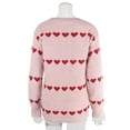thumbnail image 4 of SYMOID Womens Cozy Heart Print Crew Neck Sweater - Long Sleeve 100% Polyester Pink, Casual Relaxed Fit for Fall Winter & Valentine’s Day,Size M, 4 of 6
