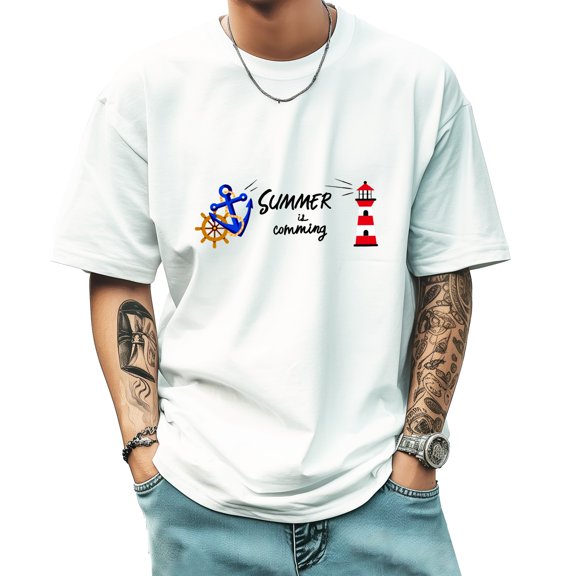 Graphic Tees for Men Summer New Print Casual Tee Fashion Trend Sports Shirt Select