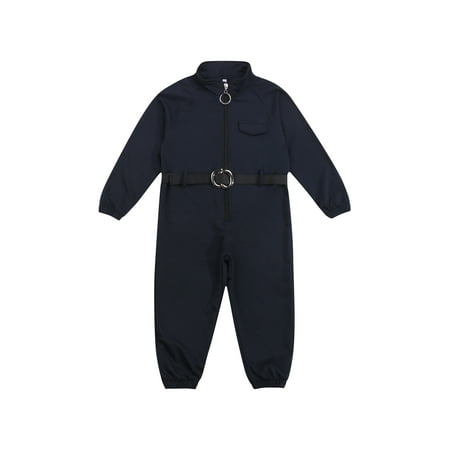 

Bmnmsl Kids Autumn Jumpsuit Solid Color Stand-Neck Longs Sleeves Romper