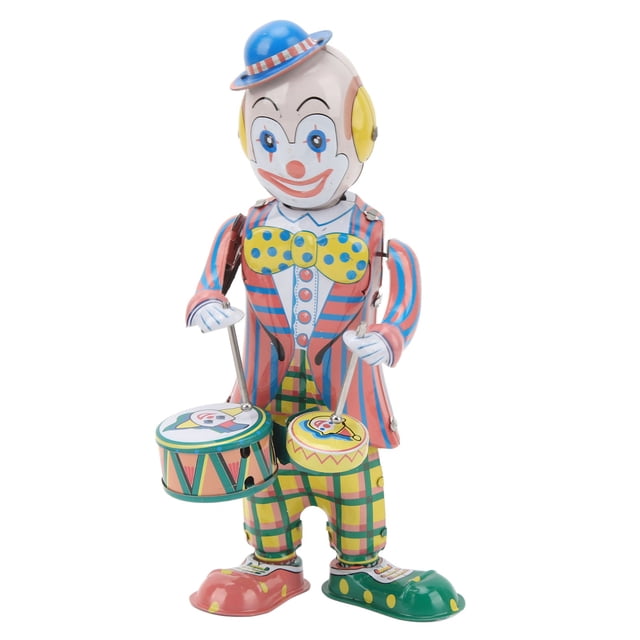 Juguete de baterista de payaso hojalata de payaso de estilo retro para regalo de fiesta ANGGREK Otros