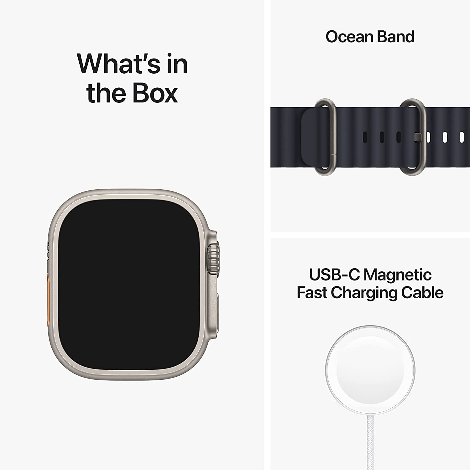 Apple Watch Ultra 49mm Titanium A2622 GPS + LTE Smart Watch - Midnight Ocean Band, One Size