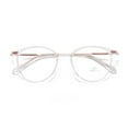 Womens fashion blue light blocking round reading glasses 3 5 metal