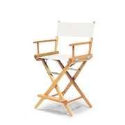 Telescope Casual World Famous Balcony Height Director Chair With Varnish Finish and White Fabric