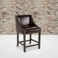 thumbnail image 3 of Home Square Carmel 24" Leather Counter Stool in Brown and Walnut - Set of 2, 3 of 6