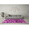 thumbnail image 3 of Ahgly Company Indoor Square Checkered Purple Modern Area Rugs, 5' Square, 3 of 4