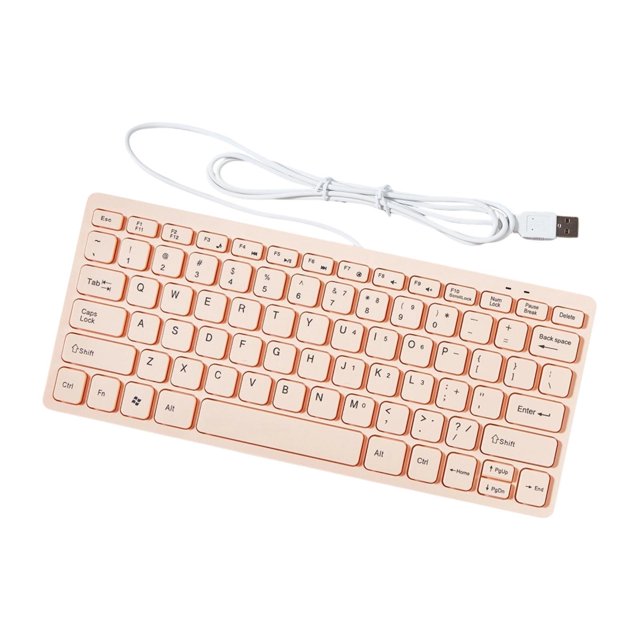 Teclado con cable de 78 teclas, ideal para regalar, práctico, compacto, moderno, silencioso. rosa