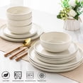 thumbnail image 3 of GBHOME Ceramic Dinnerware Set for 4, 12pcs Stoneware Plates and Bowls Sets, Handmade Chip and Scratch Resistant Dishes Set, Dishwasher & Microwave Safe, 3 of 7