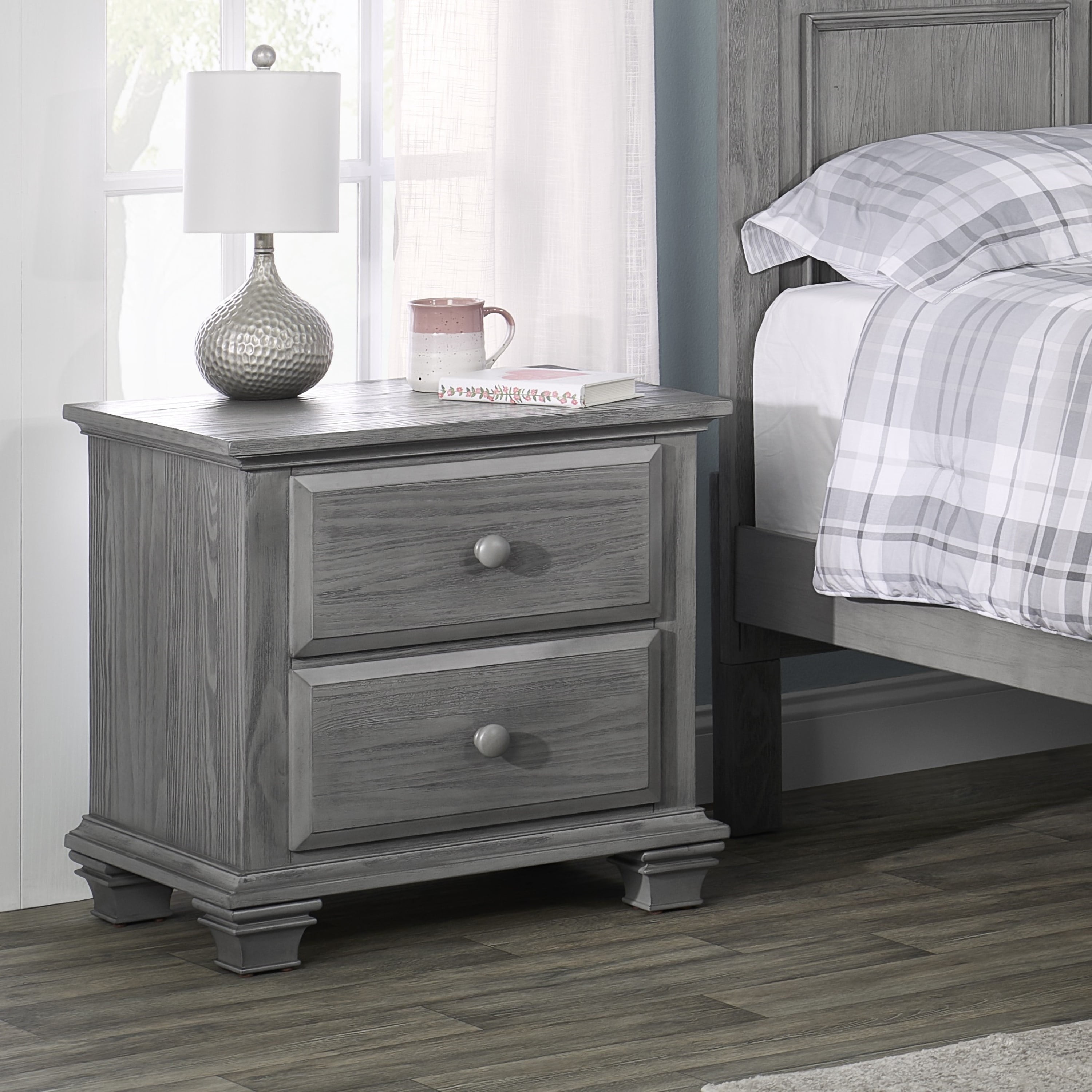 Oxford Baby Kenilworth 2-Drawer Nightstand, Graphite Gray