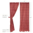 thumbnail image 2 of VHC Brands Rustic Red Plaid Braxton Scalloped Curtain for Living Room Bedroom Long Panel Pair, 2 of 7