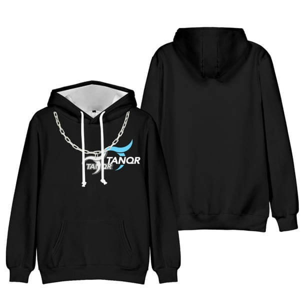New Tanqr Merch Hoodie 3D Fake Necklace Print Cool Cosplay Pullover Tops For Men Casual Loose 