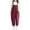 Wine, variant on Diufon Overalls for Women Cotton Linen Rompers Sleeveless Lace-Up Strap Long Playsuit with Pockets