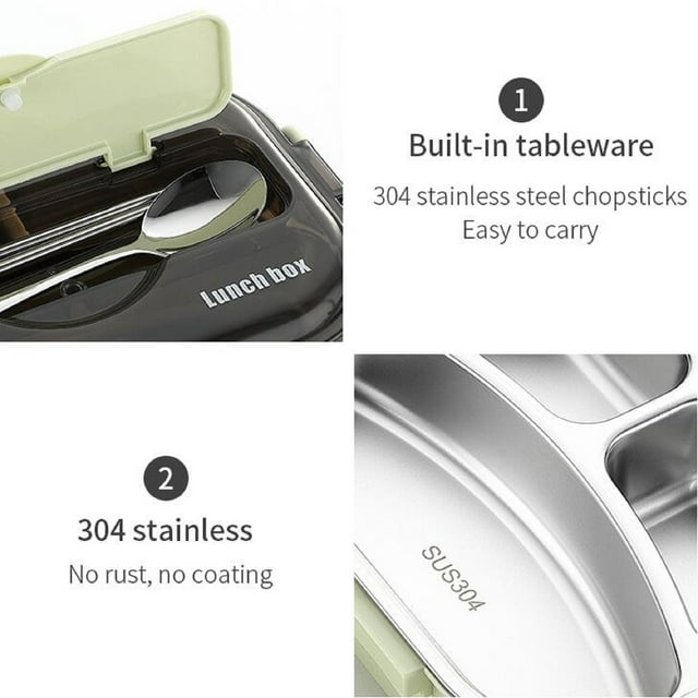 Thermal Insulation Bento 4 Cells Lunch Box Tableware Set Portable Lunch Box Student Lunch Box With Soup Bowl
