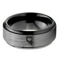 thumbnail image 2 of Tungsten Nevada The Silver State Heart Band Ring 8mm Men Women Comfort Fit Black Step Bevel Edge Brushed Gray Polished, 2 of 4