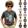 thumbnail image 2 of YUEHUA Kids' Cute Statue New York Graphic T-Shirt, Boys' Short Sleeve Tee, Cartoon NYC Icon Print Casual Top for Travel & Everyday Wear, 2 of 5