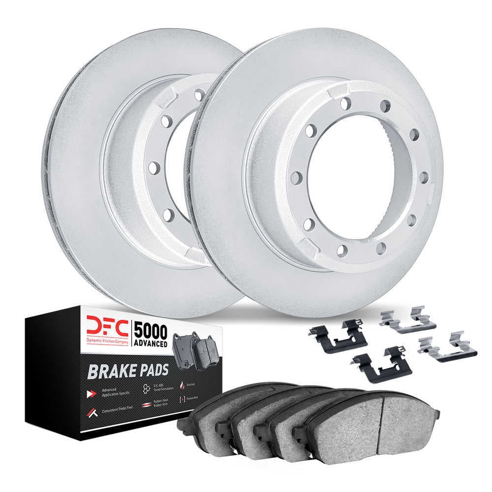 Dynamic Friction Company 4512-40157 DFC GEOSPEC Coated Rotors with 5000 Brake Pads - Ceramic and