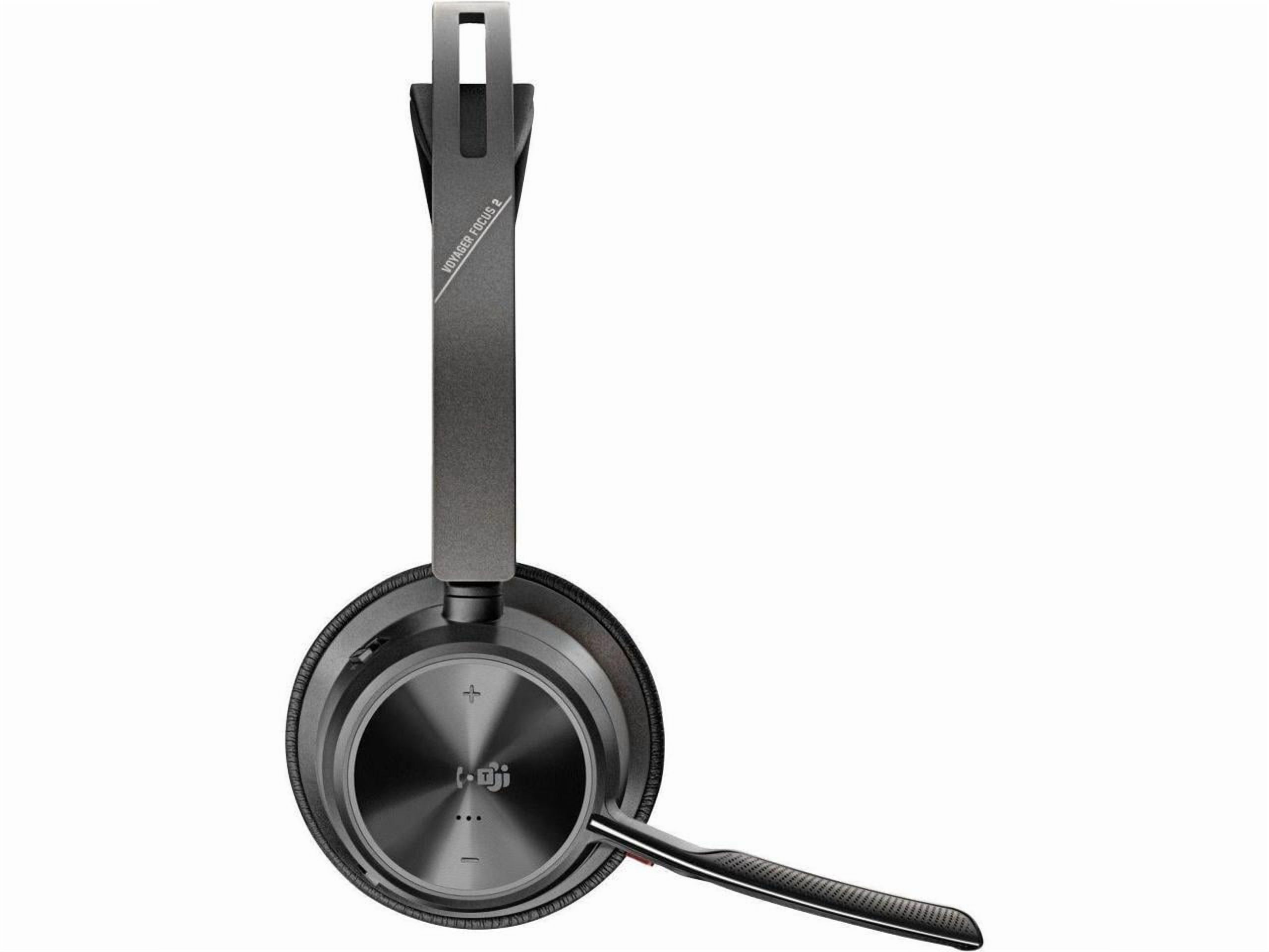 Poly Voyager Focus 2 Microsoft Teams Certified USBC-C Headset + USB-C/A Adapter - Microsoft Teams Certification - Google Assistant, Siri - Stereo - USB Type C - Wired/Wireless - Bluetooth