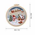 thumbnail image 2 of Christmas Beginners Embroidery Kit for adults , DIY Cross Stitch Set with Pre-Printed Fabric Hoop Floss Needles, christmas crafts, C, 2 of 4