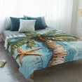 thumbnail image 4 of Coastal Beach Green Tree Blanket Soft Cozy Warm Throw Blanket for Couch, Plush Fuzzy Flannel Fleece Blankets for Sofa, Abstract Oil Painting Starfish Bed Blankets Lightweight Gifts for Women, 32"x48", 4 of 9