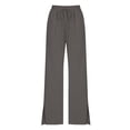 thumbnail image 4 of Womens Elastic High Waisted Palazzo Pants Casual Wide Leg Long Lounge Pants Spring Flowy Trousers with Pockets Ladies Comfy Plus Size Trendy Outfits Lightweight Cute Fashion Dressy Clothes, 4 of 6