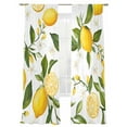 thumbnail image 6 of Yellow Lemon Sheer Curtains for Living Room Bedroom White Flowers Elegant Country Plants Sheer Curtains 108 Inch Long 2 Panels Set Light Filtering Curtain Window Treatments Drapes for Dining Room, 6 of 6