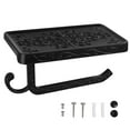 thumbnail image 6 of Uxcell 7.3"x4"x3.5" Toilet Paper Holder Aluminum Alloy Black, 6 of 6