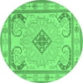 thumbnail image 1 of Ahgly Company Indoor Round Persian Emerald Green Traditional Area Rugs, 8' Round, 1 of 4
