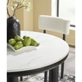 thumbnail image 3 of Signature Design by Ashley Xandrum Round Dining Room Table with Faux Marble Top, Black, 3 of 6