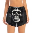 thumbnail image 3 of Uemuo Magician Hat Skull Pattern Women's Athletic Shorts High Waisted Running Shorts with Liner Pockets Gym Elastic Workout Shorts-Medium, 3 of 9