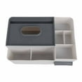 thumbnail image 2 of Tissue Box Cover Multipurpose Stylish Decorative Facial Tissue Holder for Kitchen Dining Room Bathroom Desk Light Grey with Dark Grey, 2 of 7